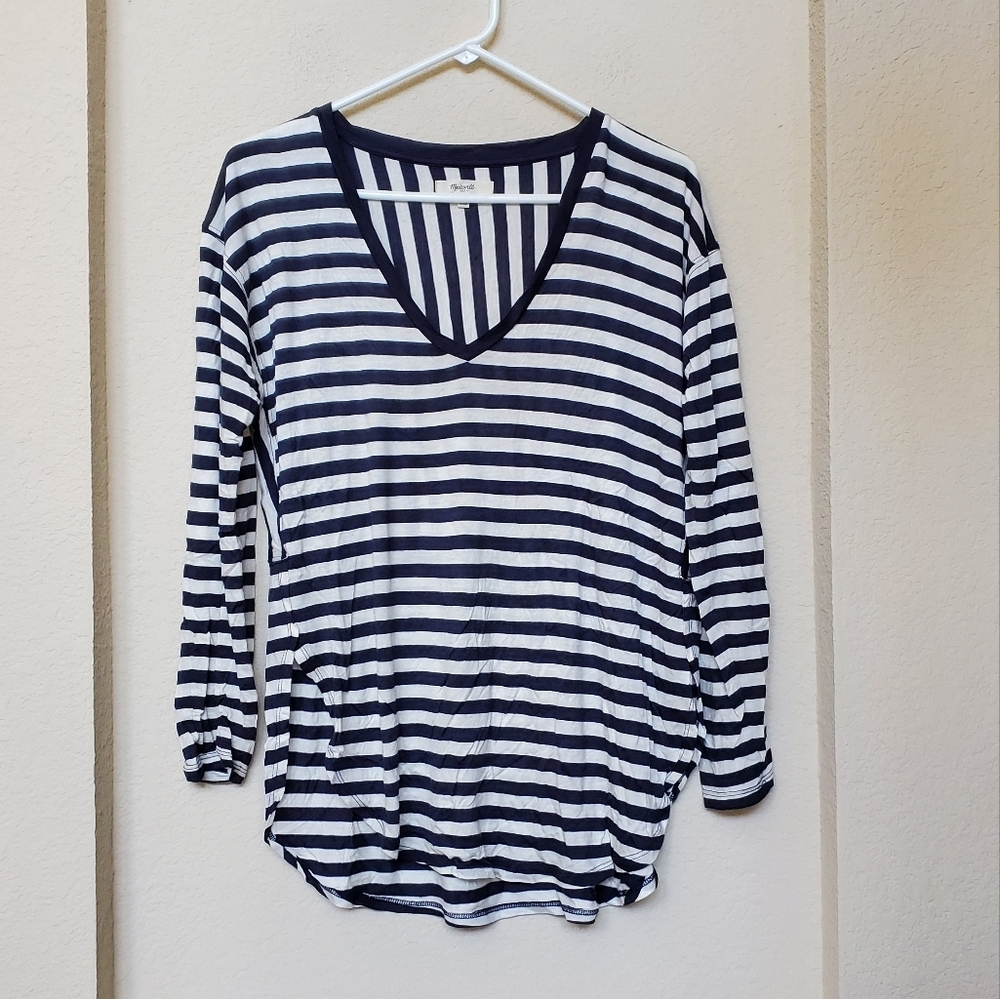 Madewell Striped Long Sleeve Tee. Size Small
